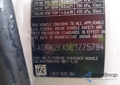 2020 Jaguar E-Pace P250 Awd Automatic from USA, damaged, VIN SADFK2FX5L1Z75794